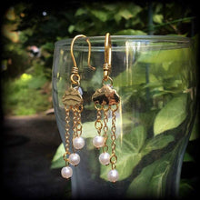 Load image into Gallery viewer, Cloud earrings, Kitsch earrings, Retro earrings, Rainy Day earrings, Umbrella earrings, Tunnel earrings, Plug earrings, Ear hangers 2g, 14g