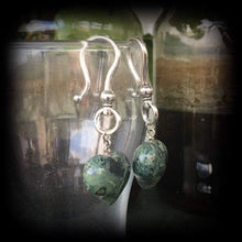 Load image into Gallery viewer, Jasper ear weights Gemstone ear hangers Heart tunnel dangles Stone tapers Plug weights Plug dangles Gauged earrings 00g 0g 2g 8g 6g 4g 2g