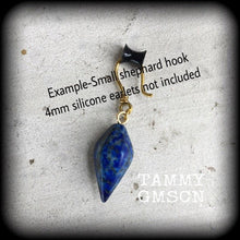 Load image into Gallery viewer, Single earring, Lapis lazuli earring, Ear hanger, Single ear weight, Gemstone earring, Tunnel dangle, Tunnel earring, Plug earring, 4g 6g 8g