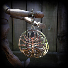 Load image into Gallery viewer, 00 gauge 10mm ear weights 0 gauge tunnel dangles Lotus ear weights 2 gauge ear hangers 4 gauge plug dangles Hanging gauges Gauged earrings