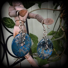 Load image into Gallery viewer, Jasper ear weights, Sea sediment jasper, 2 gauge weights, 4 gauge, 6 gauge, Tunnel dangles, Hanging gauges, Ear hangers, Gauged earrings 00g