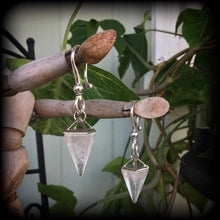 Load image into Gallery viewer, Quartz ear weight, Gemstone ear hangers, Tunnel weights, Gauged earrings, Tunnel dangles, Plug dangles, Hanging Gauges, Clear quartz weights