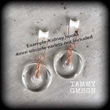 Load image into Gallery viewer, Quartz earrings, Crystal earrings, Clear quartz, Donut earrings, Dangle earrings, Plug earrings, Tunnel earrings, Quartz jewelry, 8 gauge