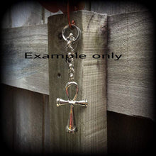 Load image into Gallery viewer, 00 gauge Ear weights, 10mm, 12mm, 14mm, Ankh ear weights, Ankh Ear hangers, Egyptian earrings, Plug dangles, Tunnel dangles, Gauges, 16mm