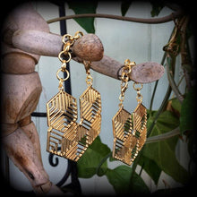 Load image into Gallery viewer, Hexagon Earrings Geometric earrings Sacred geometry Mandala jewelry Geometre jewelry 8mm Plug earrings Meditation 10mm 00g Tunnel earrings
