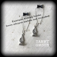 Load image into Gallery viewer, Geek earrings Science lab earrings Plug earrings Microscope earrings Science earrings Tunnel earrings Science jewelry Chemistry earrings