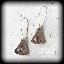 Load image into Gallery viewer, Beaker earrings Geek earrings 3mm Plug earrings Microscope earrings Science earrings Science jewelry Gifts for nerds Chemistry earrings Plug