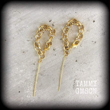 Load image into Gallery viewer, DIY 10mm ear weights, 00 gauge ear weights, DIY Tunnel dangles, Plug dangles, DIY Chain and Lobster Clasp,Ear hangers, 00g, 12mm, 14mm, 16mm