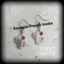 Load image into Gallery viewer, Cactus ear hanger 6mm Earrings for stretched ears 2 gauge 4 gauge 6 gauge 8 gauge Tunnel dangles Plug dangles Hanging gauge Gauged earrings