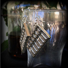 Load image into Gallery viewer, Abacus earrings Math jewelry Science earrings Nerd earrings Geek jewelry Accounting earrings Plug earrings Tunnel earrings 3mm 4mm 5mm 6mm