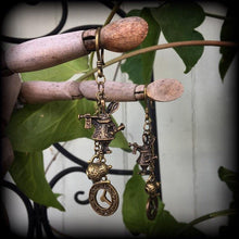 Load image into Gallery viewer, Alice in Wonderland, Ear weights, 6 gauge weights, March Hare, Tunnel dangles, Plug dangles, Hanging gauges, Gauged earrings, 8g, 6g, 4g, 2g