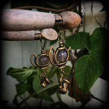 Load image into Gallery viewer, 12 gauge ear hangers, 10g, 8g, Stretchers, Plug dangles, Light weight ear weights, Tunnel dangles, Alice in Wonderland, Gauged earrings 14g