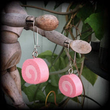 Load image into Gallery viewer, Cake earrings Kitsch earrings Sponge cake Cake jewelry Food jewelry Junk food jewelry Pink earrings Gifts for girls Gifts for her Gauges