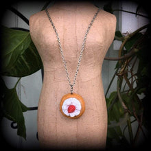 Load image into Gallery viewer, Pancakes necklace, Food necklace, Carb jewelry, Pikelet jewelry, Junk food Jewellery, Cheat day, Food jewelry, Gifts for her, Kawaii jewelry