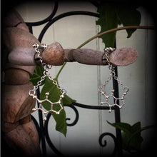 Load image into Gallery viewer, Caffeine ear hangers, 2 gauge ear weights, Hanging gauges, Magnetic clasp, Gauged earrings, Earrings for stretched ears, Plug dangles 0g 2g