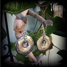 Load image into Gallery viewer, Pyrite earrings, Gemstone earrings, Organic earrings, Stone earrings, Earrings to stretch up with, Tunnel earrings, Plug earrings, Gauges