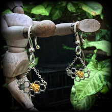 Load image into Gallery viewer, Bee ear hangers, 2 gauge, 0 gauge, 00 gauge ear weights, Gauged earrings for stretched lobes, Tunnel dangles, Plug dangles, Hanging gauges