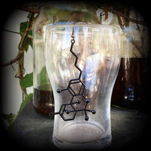 Load image into Gallery viewer, THC earrings THC Molecule Science earrings Weed jewelry Pot Mary Jane Nerd earrings Ear hangers Plug earrings Tunnel earrings Plug dangles