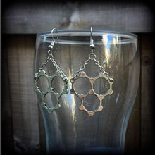 Load image into Gallery viewer, Science earrings H20 earrings Molecule earrings Water molecule Tunnel earrings Chemistry earrings Science gift Plug earrings H2O earrings