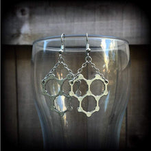 Load image into Gallery viewer, Science earrings H20 earrings Molecule earrings Water molecule Tunnel earrings Chemistry earrings Science gift Plug earrings H2O earrings