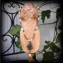 Load image into Gallery viewer, Damballah necklace, Snake necklace, Voodoo necklace, Voodoo jewelry, Loa jewelry, Snake jewelry, Santeri necklace, Stone skull necklace