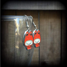 Load image into Gallery viewer, Kawaii earrings, Lobster earrings, Tunnel earrings, Kawaii jewelry, Japanese earrings, Plug earrings, Hello Kitty, Sanrio, Tunnel dangles