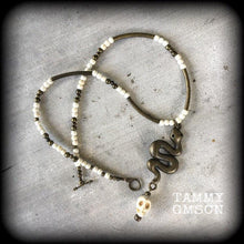 Load image into Gallery viewer, Damballah necklace, Snake necklace, Voodoo necklace, Voodoo jewelry, Loa jewelry, Snake jewelry, Santeri necklace, Stone skull necklace