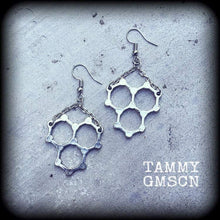 Load image into Gallery viewer, Science earrings H20 earrings Molecule earrings Water molecule Tunnel earrings Chemistry earrings Science gift Plug earrings H2O earrings