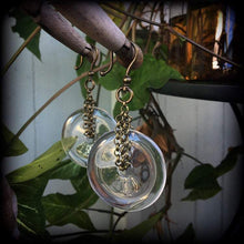 Load image into Gallery viewer, Quartz earrings, Crystal earrings, Clear quartz, Ear weights, Ear hangers, Plug earrings, Tunnel earrings, Quartz jewelry, Gauged earrings