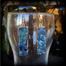 Load image into Gallery viewer, Druzy earrings, Crystal earrings, Gemstone earrings, Plug earrings, Druzy jewelry, Rectangle earrings, Tunnel earirngs, White earrings, 14g