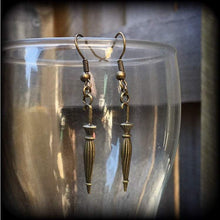 Load image into Gallery viewer, Umbrella earrings, Mary Poppins earrings, Rainy day earrings, Cute earrings, Tunnel earrings, Pierced ears, Plug dangles, Gauged earrings