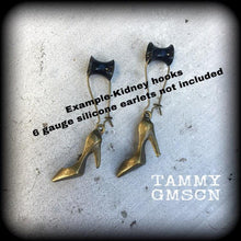 Load image into Gallery viewer, Stiletto earrings, Shoe earrings, Stiletto jewelry, High heels earrings, Tunnel earrings, Plug dangles, Gauged earrings, Footwear, Pumps 2g