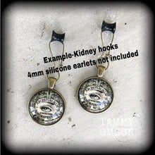 Load image into Gallery viewer, Ouija earrings Occult earrings Sigil earrings Esoteric earrings Clairvoyant jewelry Witchy earrings Chiromancy Tunnel dangles Plug gauges 2g