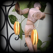 Load image into Gallery viewer, Dorayaki, Pancake earrings, Kawaii jewelry, Pikelet, Japanese food, Junk food, Tunnel earrings, Food jewelry, Plug earrings, Tunnel dangles