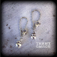 Load image into Gallery viewer, 6 gauge 4mm weights 5mm weights Cauldron earrings Witches earrings Coven earrings Plug earrings Witch craft Tunnel earrings 8mm Plug dangles