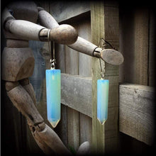 Load image into Gallery viewer, Opalite earrings, Moonstone earrings, Dangle earrings, Stone earrings, Boho earrings, French hooks, Kidney hooks, For pierced ears