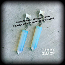 Load image into Gallery viewer, Opalite earrings, Moonstone earrings, Dangle earrings, Stone earrings, Boho earrings, French hooks, Kidney hooks, For pierced ears