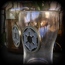 Load image into Gallery viewer, Star Wars earrings Science Fiction earrings Imperial Empire earrings Nerd earrings Gamer earrings For pierced ears Gauges Tunnel earrings