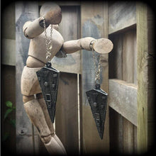 Load image into Gallery viewer, 4mm ear weights, 6 gauge Star Wars ear hangers, Tunnel dangles, Hanging gauges, Gauged earrings, Plug dangles, Plug earrings, 0g 00g 6g 4g