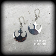 Load image into Gallery viewer, Star Wars earrings Rebel Alliance Sci Fi earrings Imperial Empire Geek earrings Gamer jewelry Plug earrings Nerd jewelry Tunnel earrings 2g