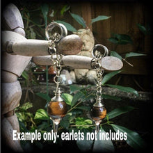 Load image into Gallery viewer, Tigers Eye 00 gauge weights Tigers Eye ear weight Gemstone ear hangers Hanging gauges Gauged earrings Tunnel dangles Plug dangles Gauges