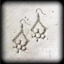 Load image into Gallery viewer, Coffee earrings Molecule earrings Science earrings Chemical earrings Gifts for nerds Caffeine earrings Plug earrings Tunnel earrings Gauges