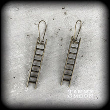 Load image into Gallery viewer, Ladder earrings, Hipster earrings, Painter earrings, Tool earrings, Kitsch jewelry, Tunnel earrings, Gifts for her, Plug earrings, Gauges