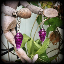 Load image into Gallery viewer, 4mm Crystal ear hangers, 6 gauge Pendulum ear weights, Gemstone Plug dangles, Tunnel dangles, Hanging gauges, Gauged earrings 00g 0g 2g 4g