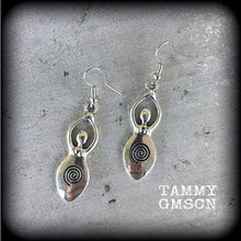 Load image into Gallery viewer, Venus earrings Venus of Willendorf Goddess earrings Venus jewelry Pagan jewelry Beltane earrings Wicca earrings Plug earrings Tunnel earring