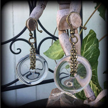 Load image into Gallery viewer, Quartz earrings, Crystal earrings, Clear quartz, Ear weights, Ear hangers, Plug earrings, Tunnel earrings, Quartz jewelry, Gauged earrings