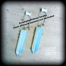 Load image into Gallery viewer, Opalite earrings, Moonstone earrings, Dangle earrings, Stone earrings, Boho earrings, French hooks, Kidney hooks, For pierced ears