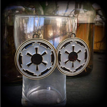 Load image into Gallery viewer, Star Wars earrings Science Fiction earrings Imperial Empire earrings Nerd earrings Gamer earrings For pierced ears Gauges Tunnel earrings