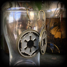 Load image into Gallery viewer, 4mm weights 6mm weights 8mm weights Star Wars ear weights Ear hangers Plug dangles 8mm plug earrings Gauged earrings 0 gauge tunnel dangles