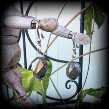 Load image into Gallery viewer, 2 gauge hematite earrings Ear weights Gemstone earrings 0 gauge ear hangers 6mm tunnel dangles 8mm plug earrings 10mm ear weights Gauges